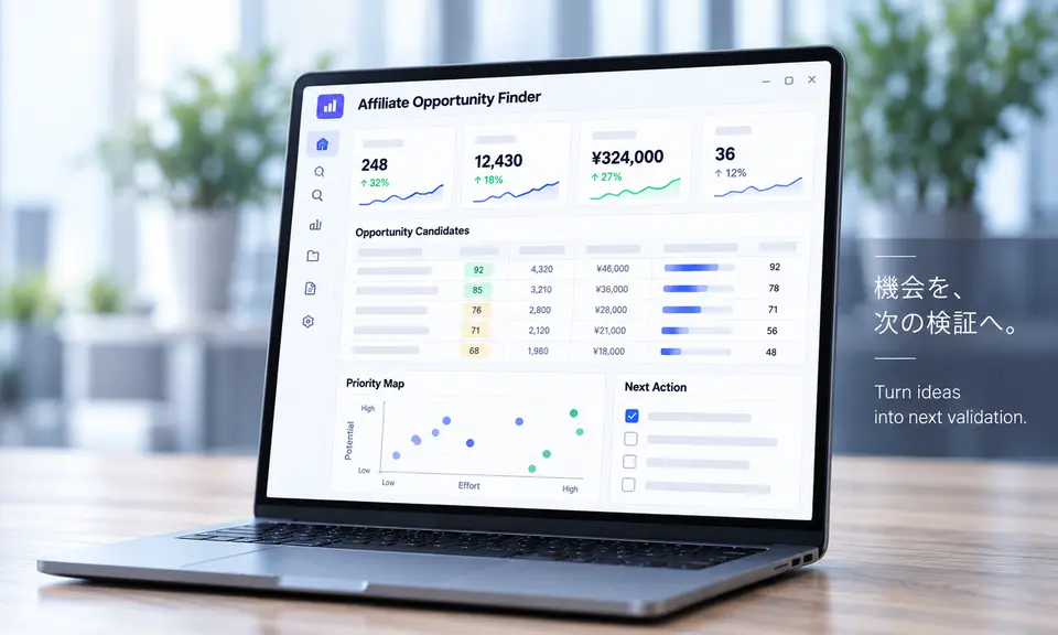 Affiliate Opportunity Finderの画面