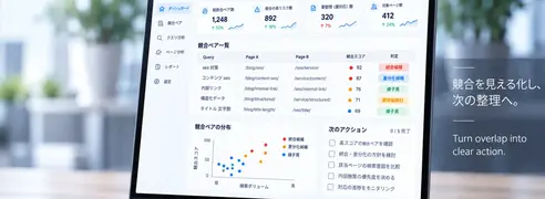 Cannibalization Finderの競合ペア分析画面
